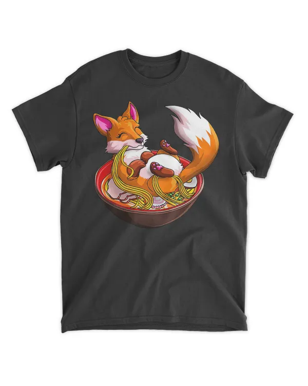 Fox Ramen Japanese Noodles Cute Kawaii Anime Gifts T-Shirt