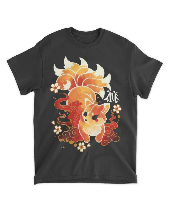 Kitsune Fox Animal Cute Japanese Anime Kawaii Fox T-Shirt