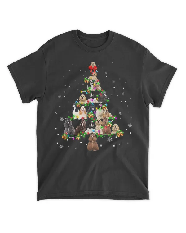 American Cocker Spaniel Christmas Tree X-Mas Gift T-Shirt