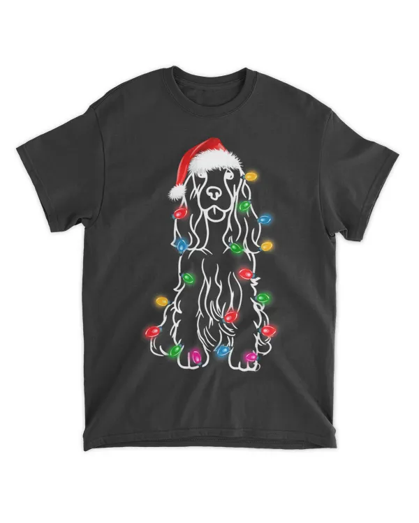 Cocker Spaniel Dog Lights Christmas Matching Family T-Shirt