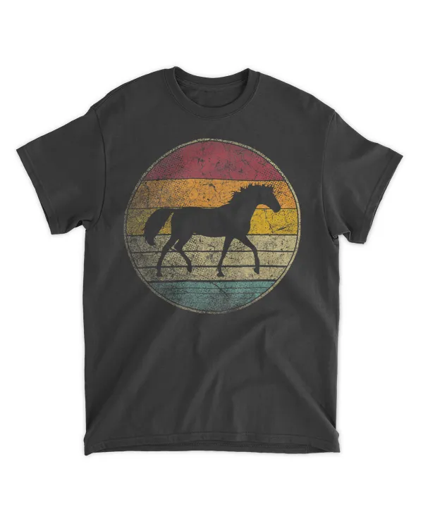 Horse Riding Love Equestrian Girl Vintage Distressed Retro T-Shirt
