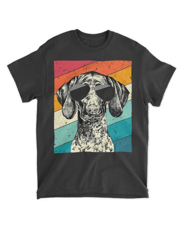 Retro Vintage German Shorthaired Pointer Sunglasses GSP Dog T-Shirt