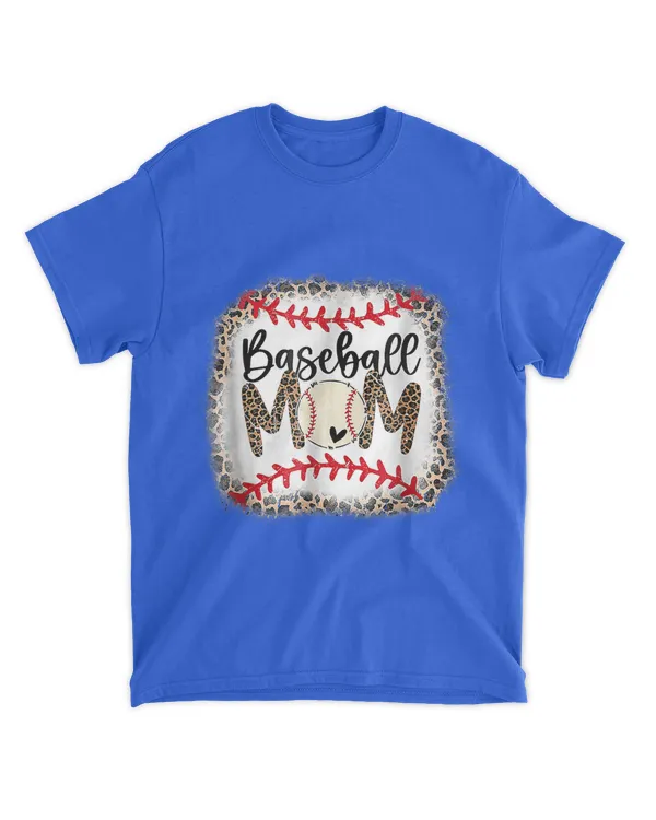 Baseball Mom Leopard Funny Softball Mom Mother's Day 2022 T-Shirt