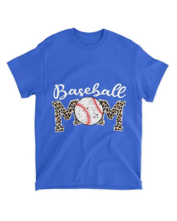 Softball Baseball Mom Leopard Tee Mother's Day T-Shirt