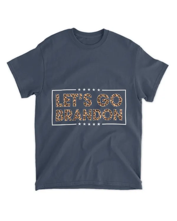 Lets Go Brandon Conservative Leopard Print for Women Girls T-Shirt