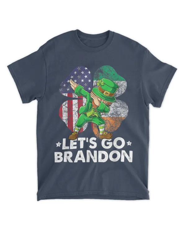 Let's Go Brandon St Patrick's Day Irish American Flag T-Shirt