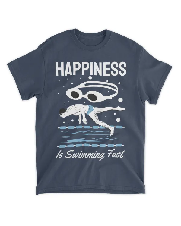 Happiness is Swimming Fast, Swimming T-Shirt, Swimming Tank Top, Swimming Shirt for Summer