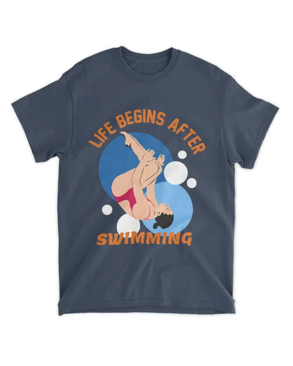 Life Begins After Swimming, Swimming T-Shirt, Swimming Tank Top, Swimming Shirt for Summer