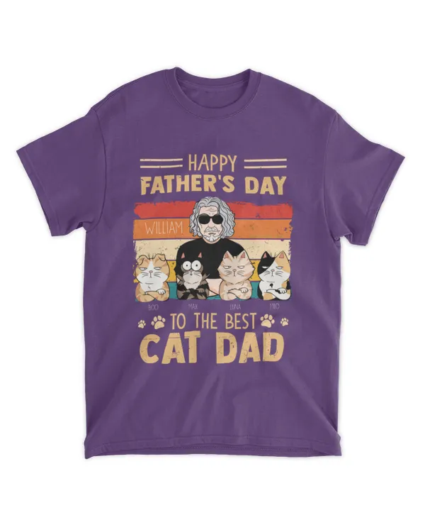 Happy Father's Day To The Best Cat Dad - Personalized Shirt, Gift For Cat Lovers, Gift Idea For Cat Lovers