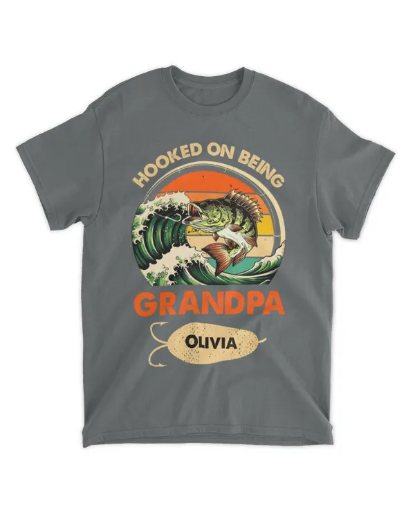 Hooked On Being Grandpa - Personalized Shirt - Gifts For Grandpa, Gifts Idea For Grandpa - Unisex Standard T-Shirt Unisex Standard T-Shirt