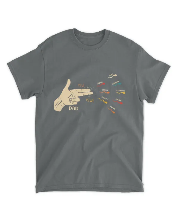 Funny Dad With Kids Names Sperms - Personalized Shirt, Gift For Dad, Gift Idea For Dad, Father's Day Gift