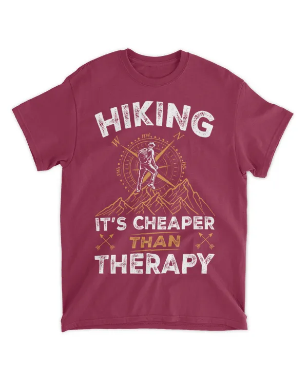 Hiking It's Cheaper Than Therapy Men T-Shirt - Hiking ( Hiking Trails )