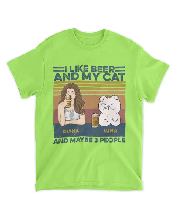 I Like Wine And My Cat - Personalized Shirt, Gift For Cat Lovers, Gift Idea For Cat Lovers