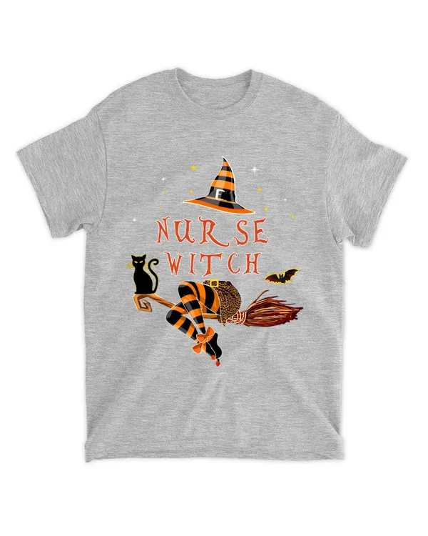 Nurse Witch Broom Black Cat Bat