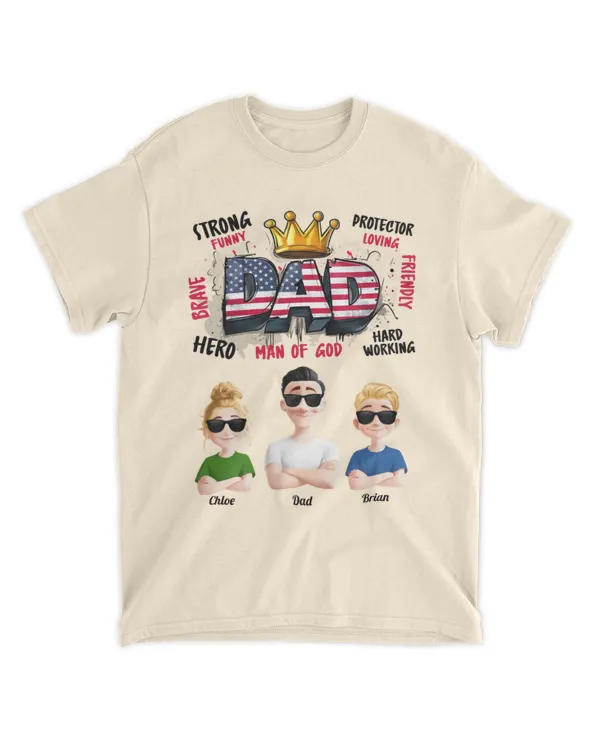 American Dad Man Of God - Personalized Shirt, Gift For Dad, Gift Idea For Dad, Father's Day Gift