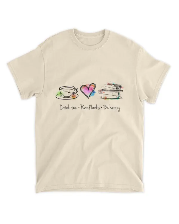 ETT829 Drink Tea Read Books Be Happy