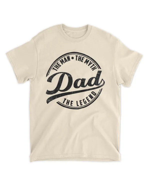 Men's Dad Shirt Man, Myth, Legend Daddy T-Shirt Father's Day Gift Idea Tee Grunge Distressed Shirts