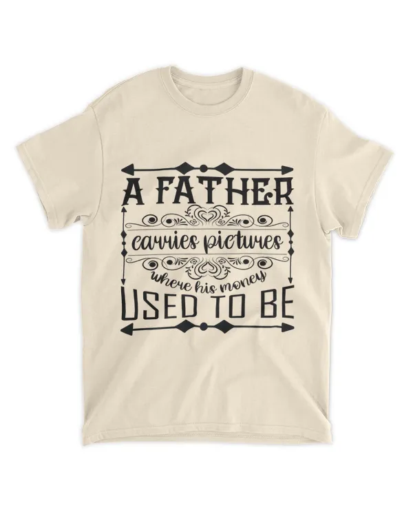 A Father Carries picture where his money used to be