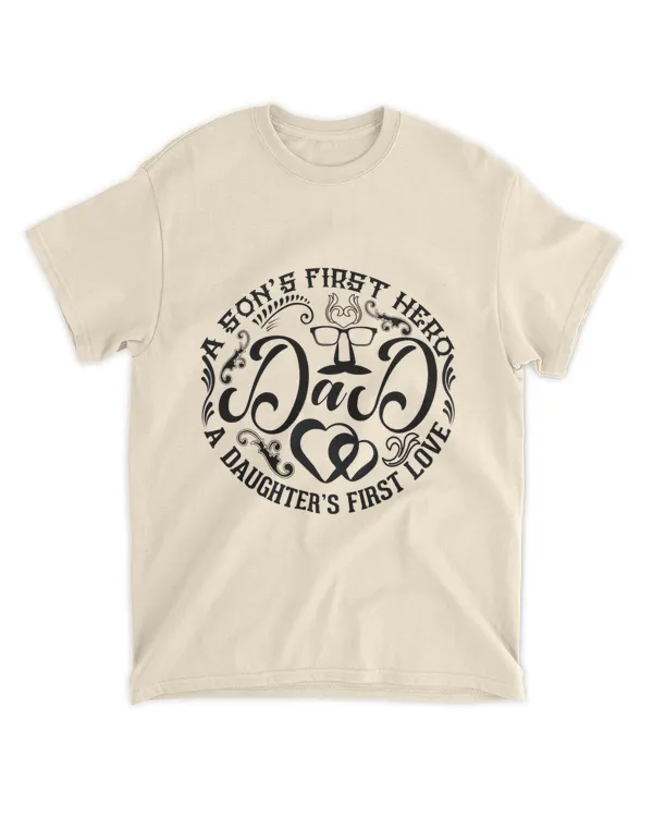 A Son's First Hero A Daughter's First Love Dad Shirt, New Super Dad Announcement T-Shirt, Father's Day Gift From Wife