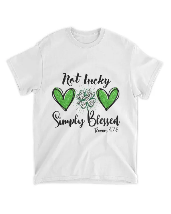 RD Not Lucky Just Blessed Leopard Shamrock St Patrick Day Irish T-Shirt