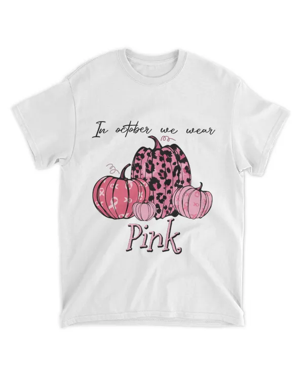Pink Pumpkin Shirt, Breast Cancer Awareness Shirt, Halloween Gifts, Pink Ribbon Shirt, Halloween Pumpkin Shirt, Cancer Support Gift Shirt