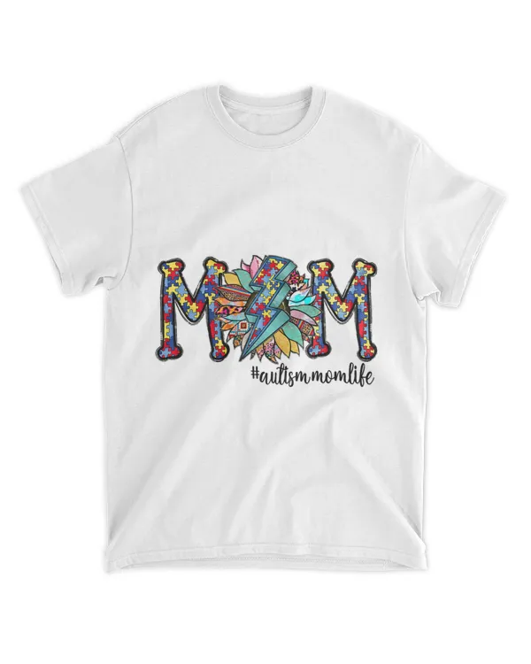 Autism mom life puzzle thunder sunflower autism awareness