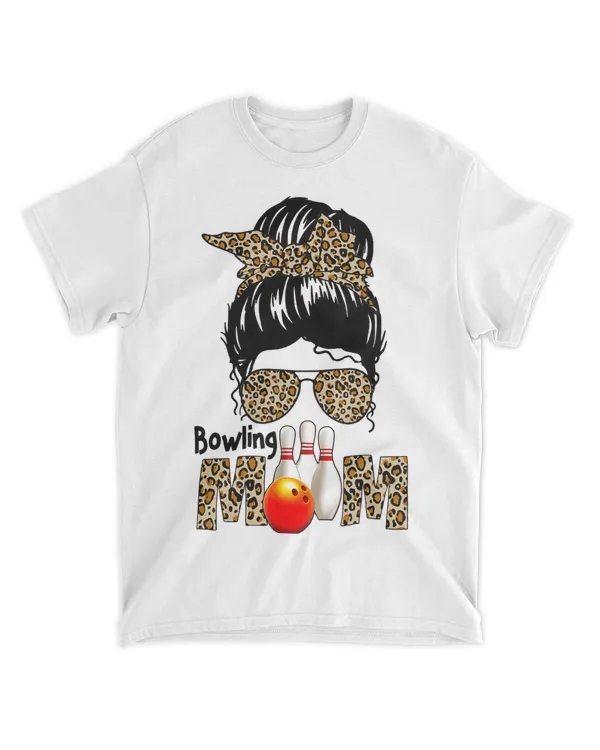 Bowling Mom Cute Leopard Cheetah Print Women Mama Funny