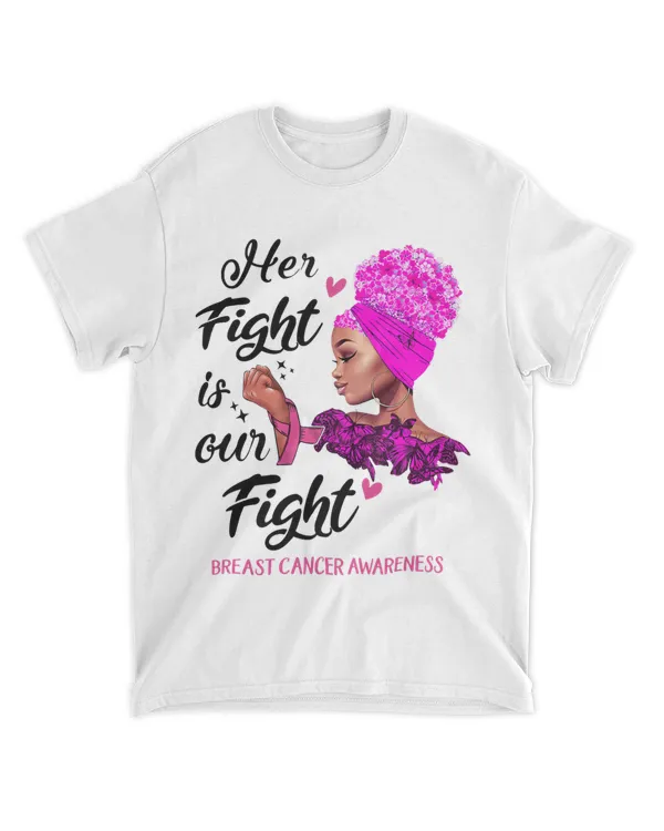 Breast Cancer Awareness 2Her Fight Is Our Fight Ribbon Tee