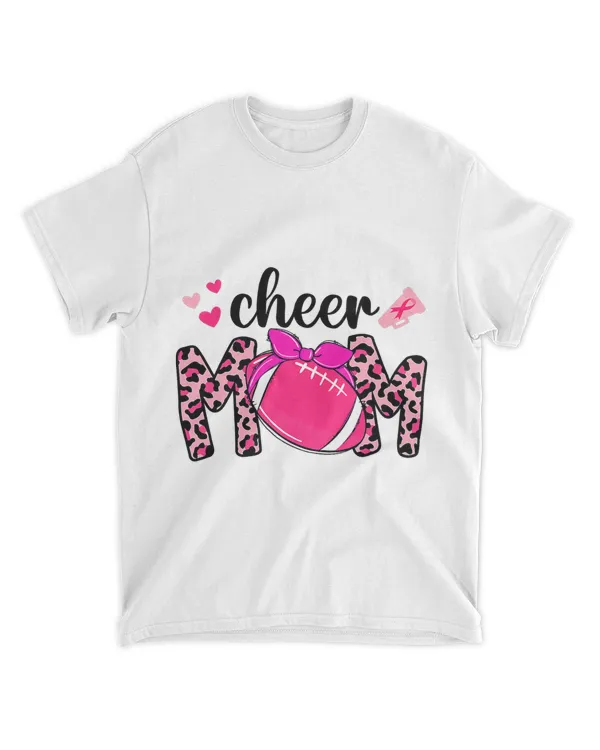 Football Cheer Mom Pink Leopard Breast Cancer Awareness