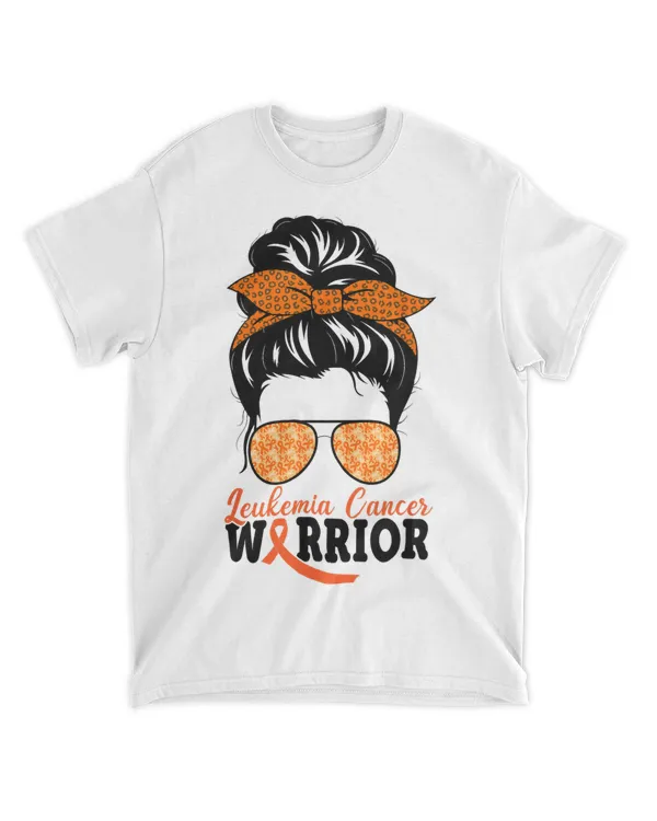Leukemia Cancer Warrior Messy Bun Leukemia Cancer Awareness