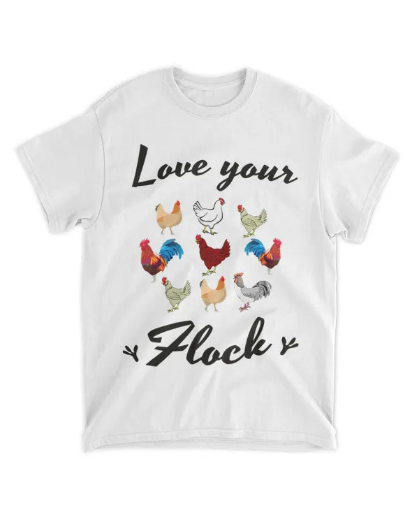 Love your Flock Farm Gift Funny Farmer Chicken Lover Gift