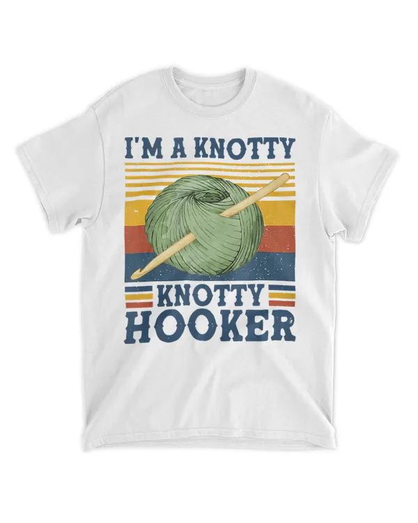 I'm A Knotty Knotty Hooker Crochet and Knitting Vintage Tank Top