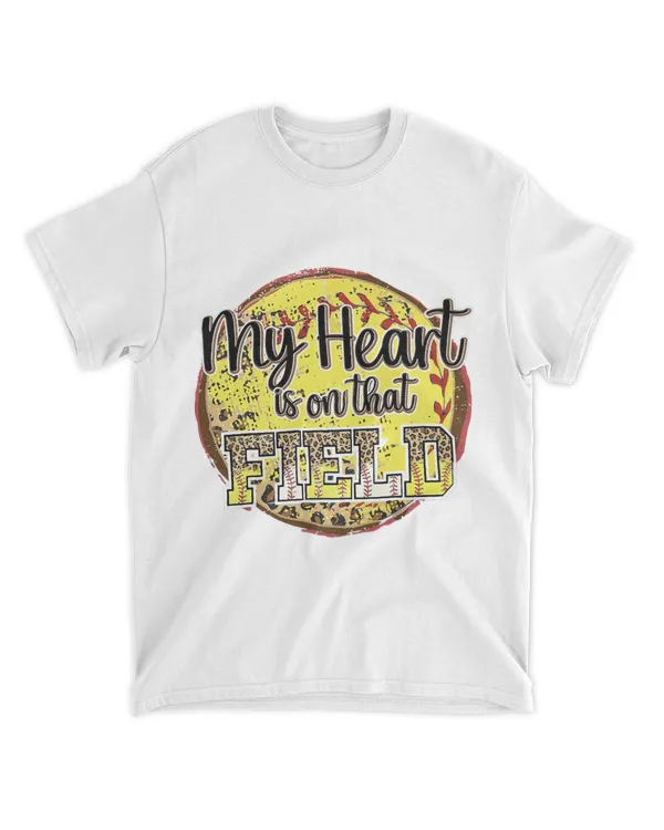 My Heart is On That Field Leopard Softball Mom Mothers Day