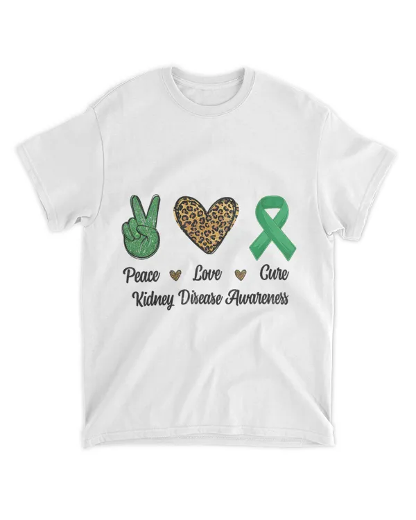 Peace Love Cure Kidney Cancer Awareness Support Leopard Men
