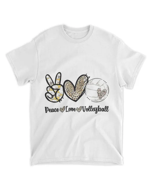 Peace Love Volleyball Mom Leopard Print Cheetah Pattern