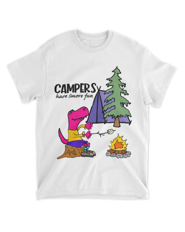 Smileteeshoba Funny Trex Dinosaur Campers have smore fun