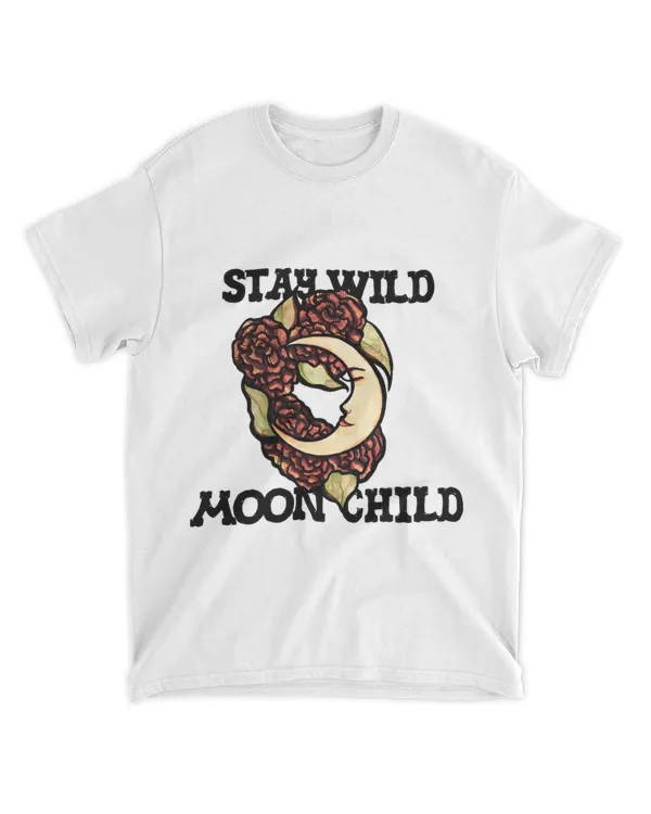 Stay Wild Moon Child Flower Full MoonChild art Moon witch 54