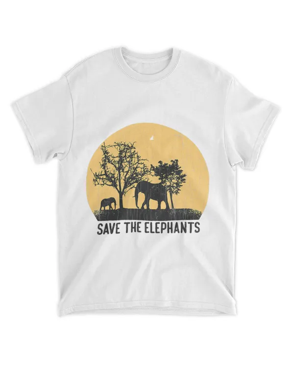 Save The Elephants Funny Elephant Lover Boys Girls Graphic