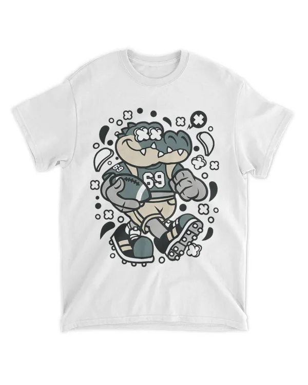Football Crocodile Alligator Animal Holding Football Pigskin