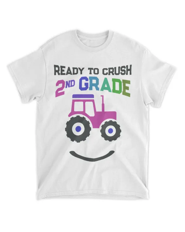 Silly Smiling Farm Tractor Kids Ready to Crush Second Grade