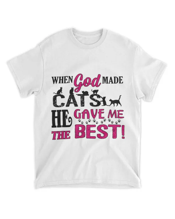 Cat lovers when God made cats women girls cat Mom lady