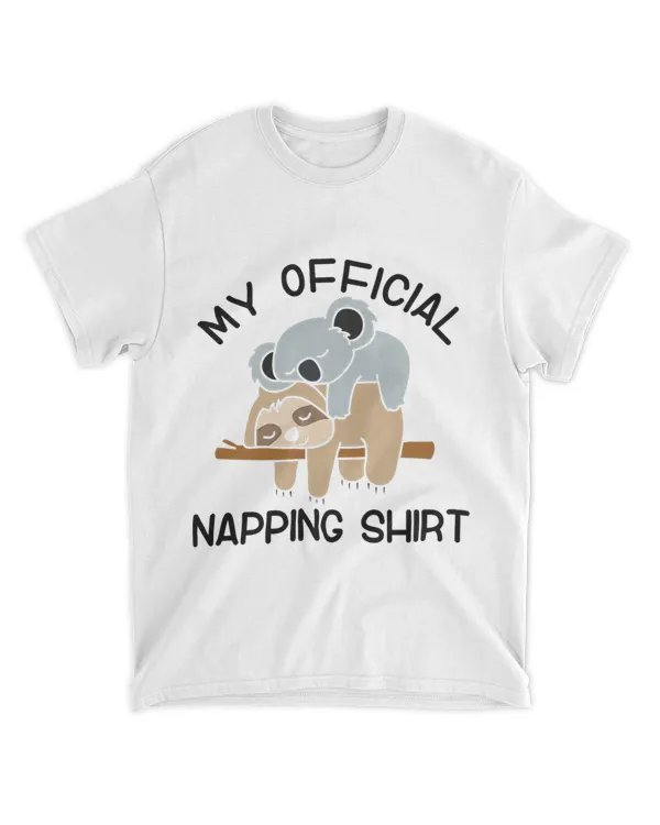 This Is My Official Napping Shirt Sloth Llama Gift