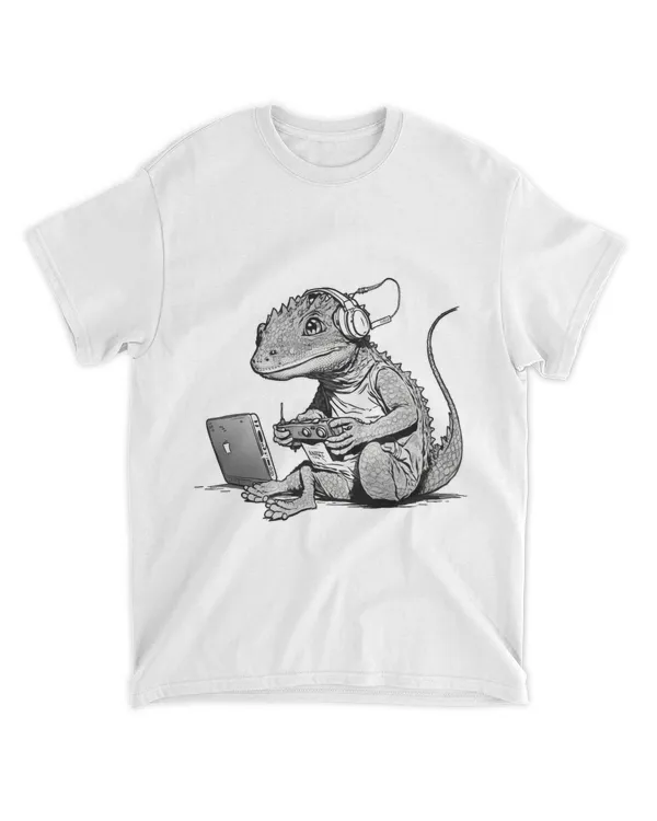 Cool Ackie Monitor Lizard Pet Reptile Drinking Coffee