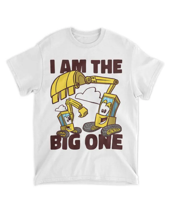 Kids I AM THE BIG ONE funny children excavator Clouds Constructi