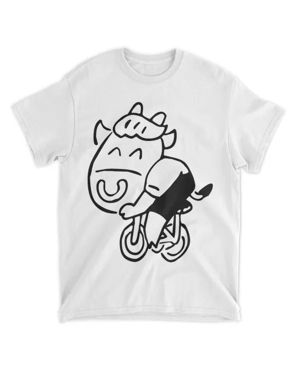 Cow Riding Bicycle Cartoon