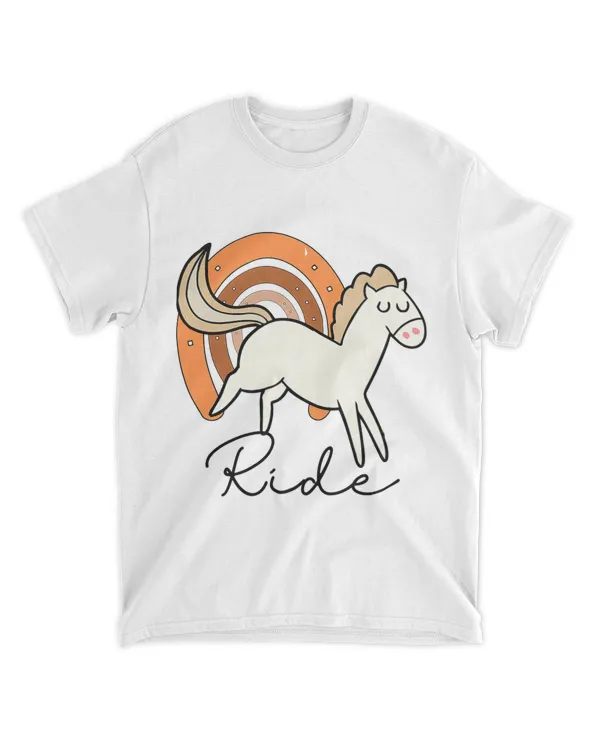 Cute Cartoon Horseshoe Rainbow Horse