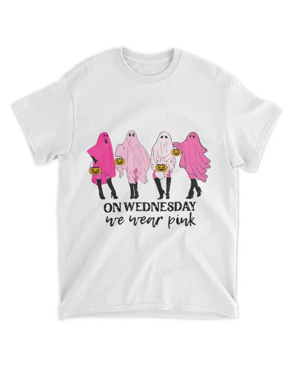 On Wednesday We Wear Pink Ghost Halloween Breast Cancer 21