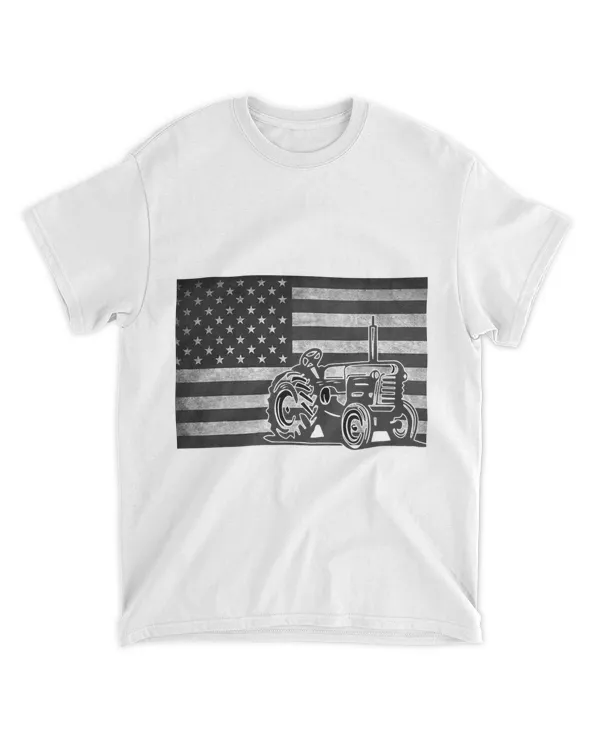 Patriotic Farmer Tractor Funny Agriculture 4th of July Flag