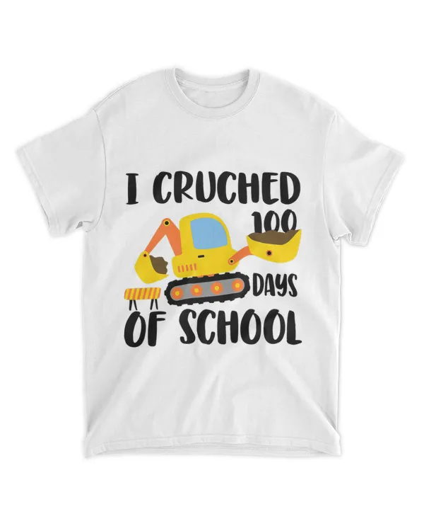 Kids I Crushed 100 Days Of School Excavator Boy Kids