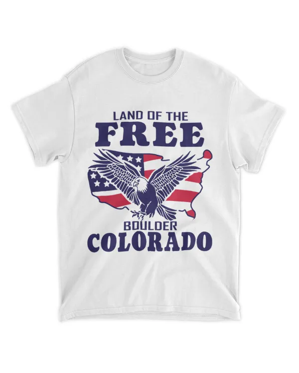 Land of the free Boulder Colorado American flag eagle